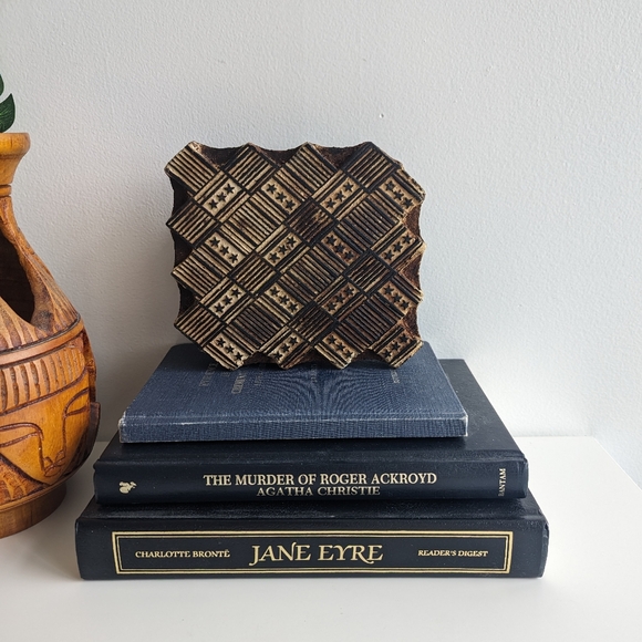 Vintage Hand-Carved Indian Wooden Textile Fabric Printing Block India - Picture 11 of 14